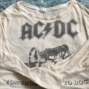 Forever 21 AC/DC long sleeve crop top